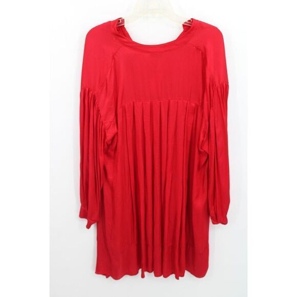 Sofia Amila V-neck Long Sleeve Tunic Red Made In Italy OS NWT - Picture 4 of 7